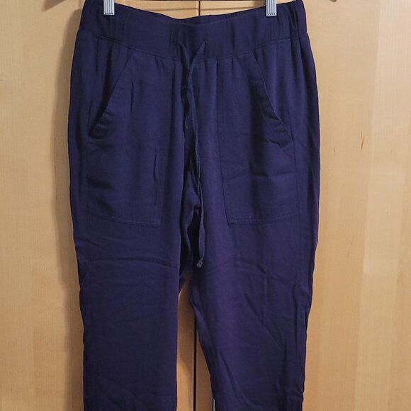 Calvin Klein Pants - Calvin Klein Drawstring elastic waste crop pant Navy Size 6